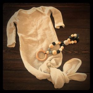 Designer terry cloth knotted sleeper (3-6 mo.)